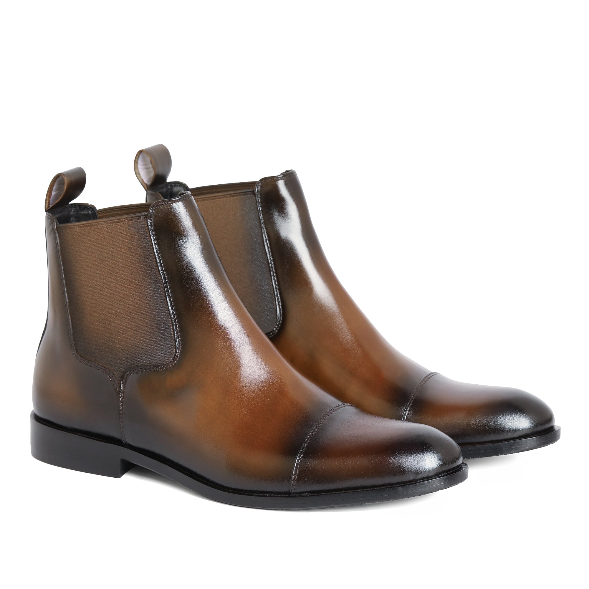 Artigio-01007-Tan Chelsea Boots – Premium Cow Leather with Imported Rubber Sole