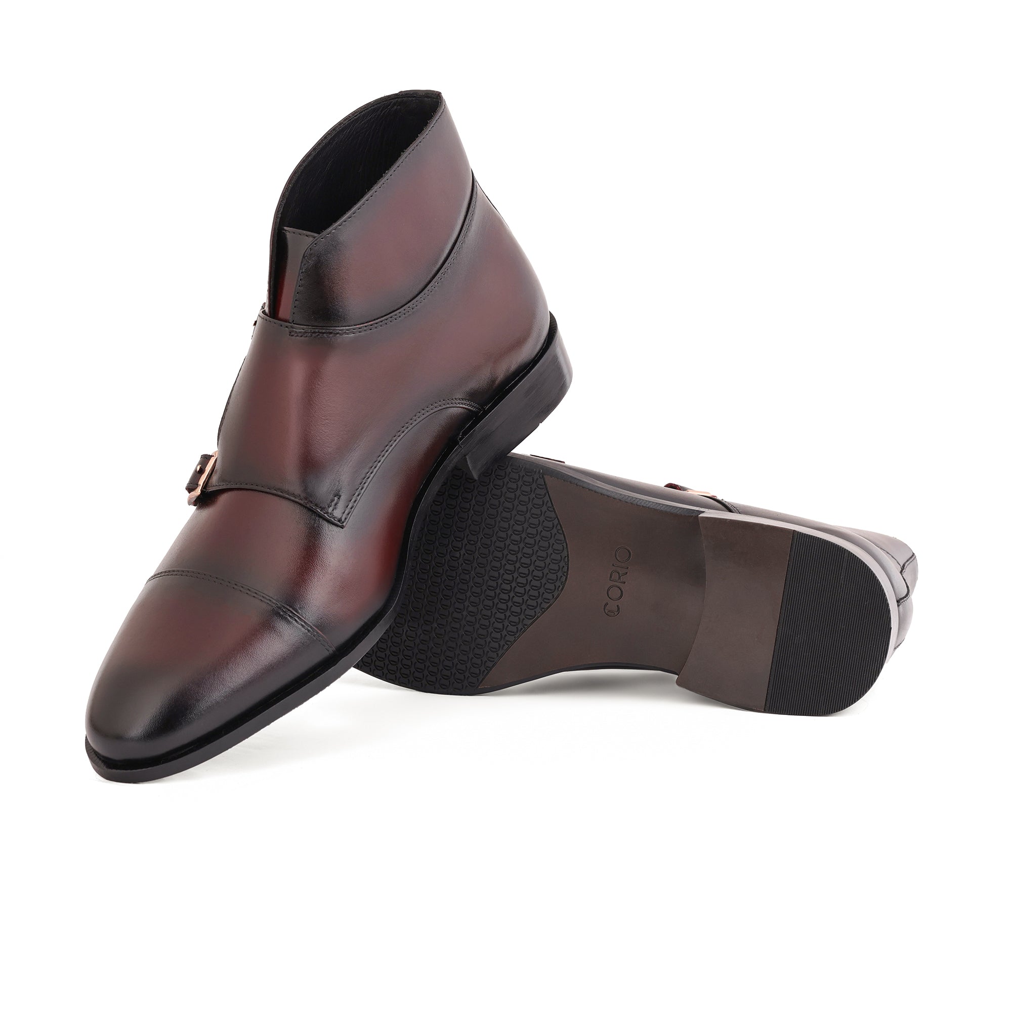 Artigio-01006- Handcrafted Burgundy Chelsea Boots – Cow Leather Upper