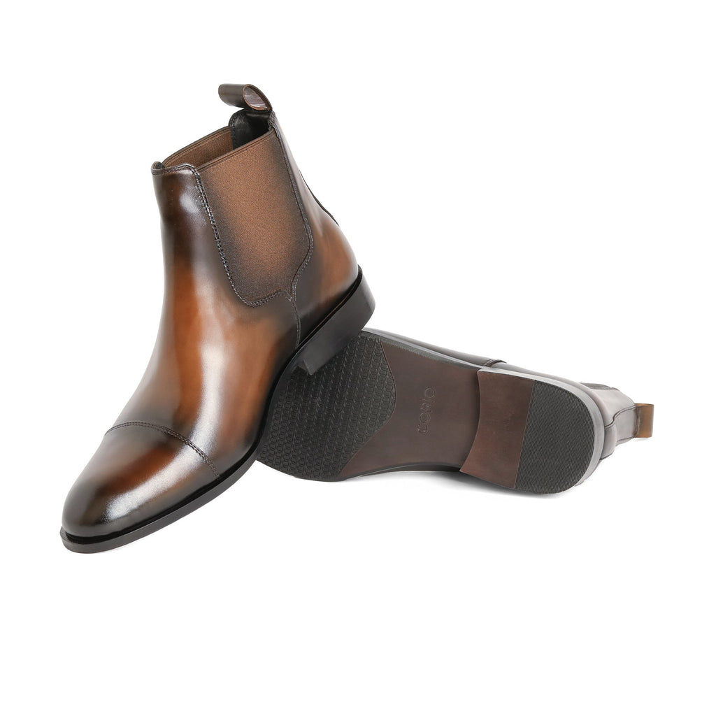 Artigio-01007-Tan Chelsea Boots – Premium Cow Leather with Imported Rubber Sole