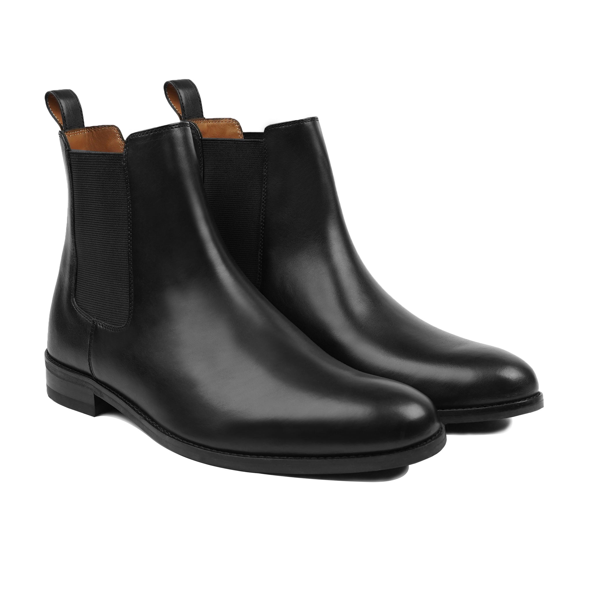 Artigio -01003- Men's Black Calf Leather Chelsea Boot