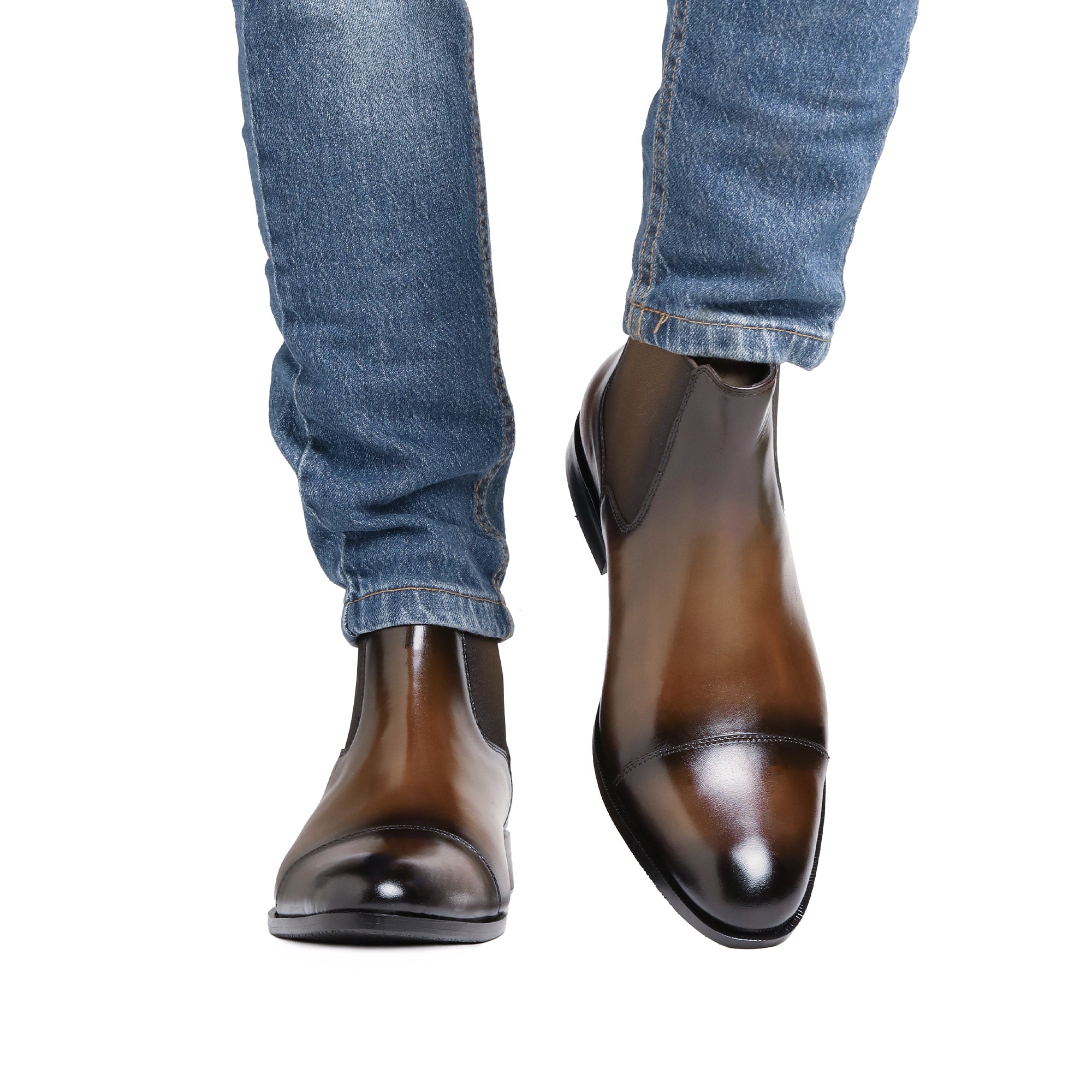 Artigio-01007-Tan Chelsea Boots – Premium Cow Leather with Imported Rubber Sole