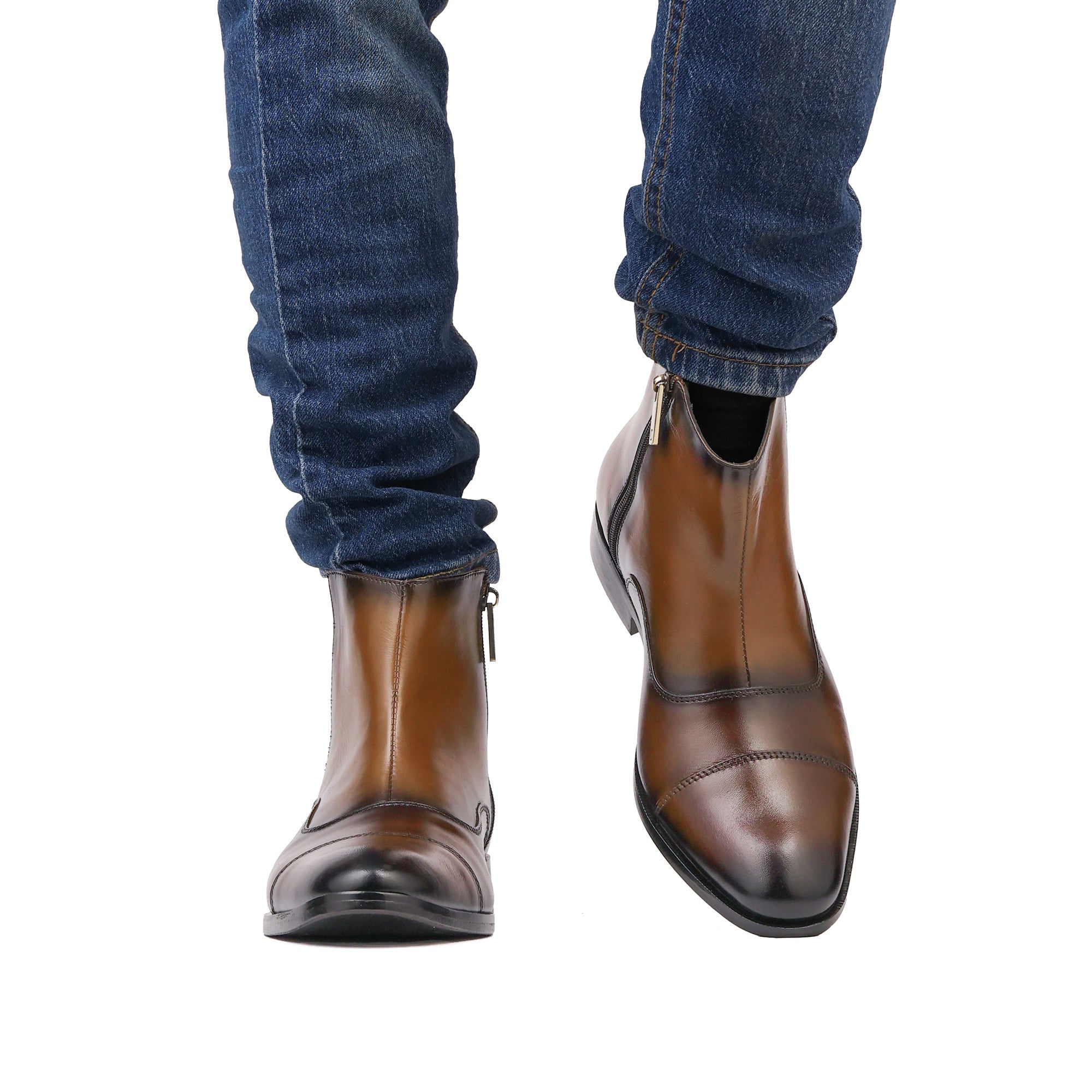 Artigio-01008-Brown Chelsea Boots – Premium Cow Leather with Classic Leather Sole