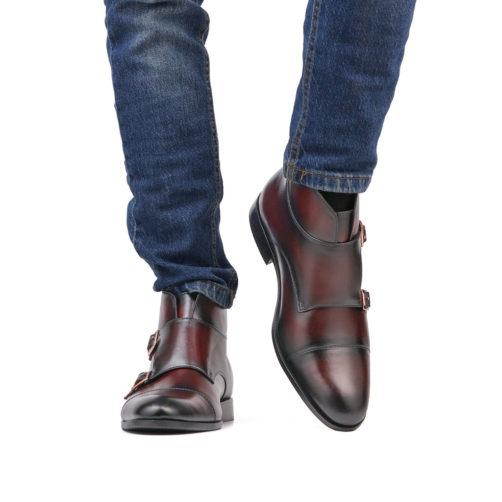 Artigio-01006- Handcrafted Burgundy Chelsea Boots – Cow Leather Upper